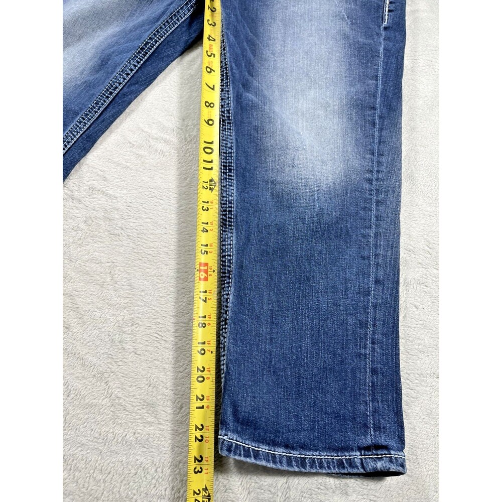 Maurices Premium Women's Bling Capri Jeans Size 13/14 Reg Distressed Low Rise - Picture 14 of 15